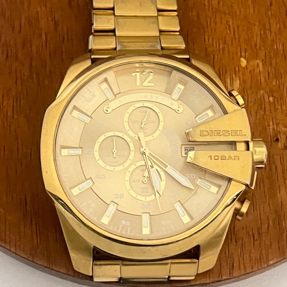 Diesel Men's Chronograph Mega ChiefGold-Tone Stainless Steel Bracelet Watch
